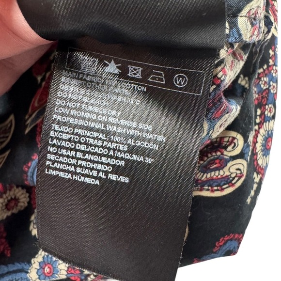 Ba&sh Rym Blouse Paisley black blue red Buttons Career Small - Picture 4 of 7